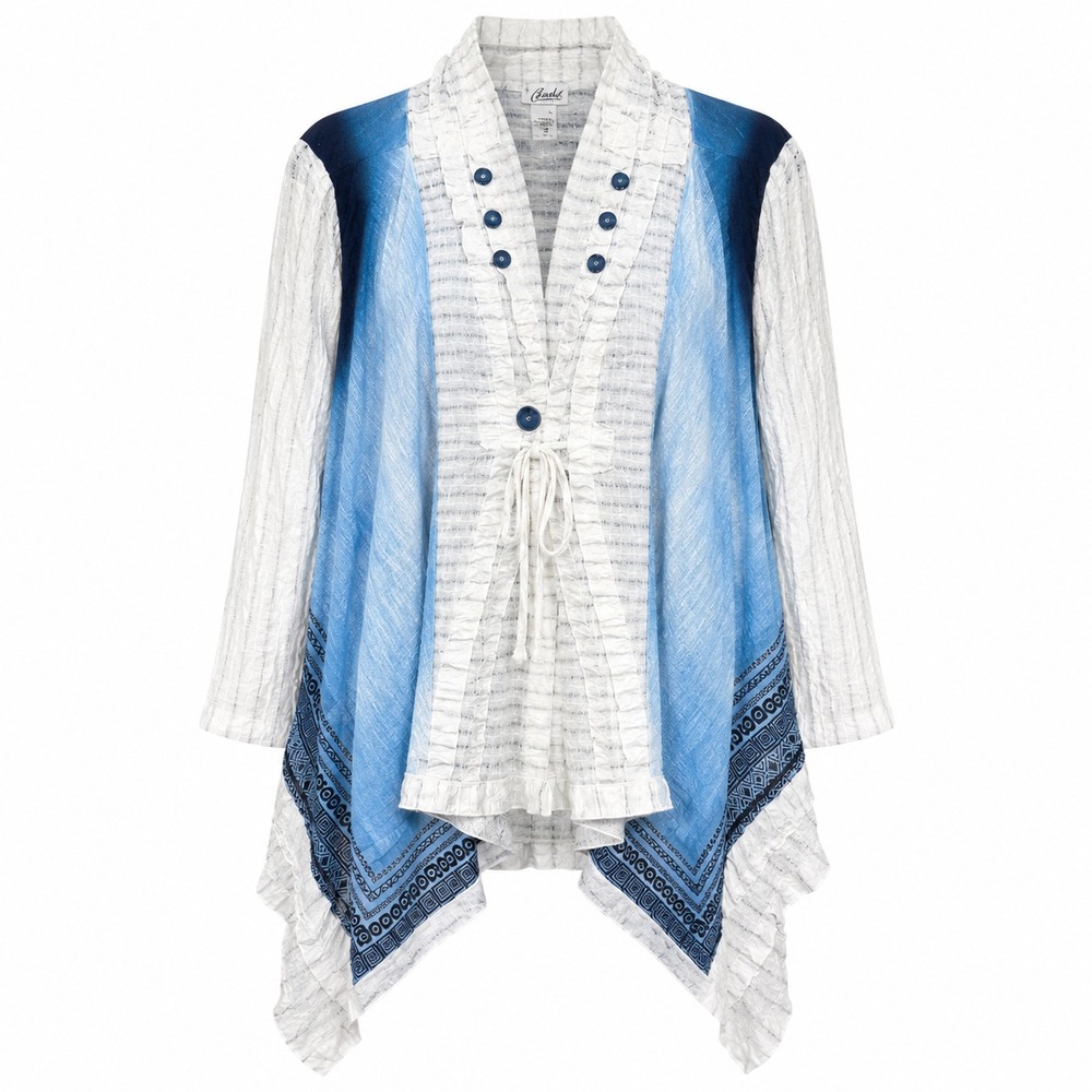 Aria A Boho Lagenlook Waterfall Cardigan Womens Large Artsy Whimsigoth Fairycore